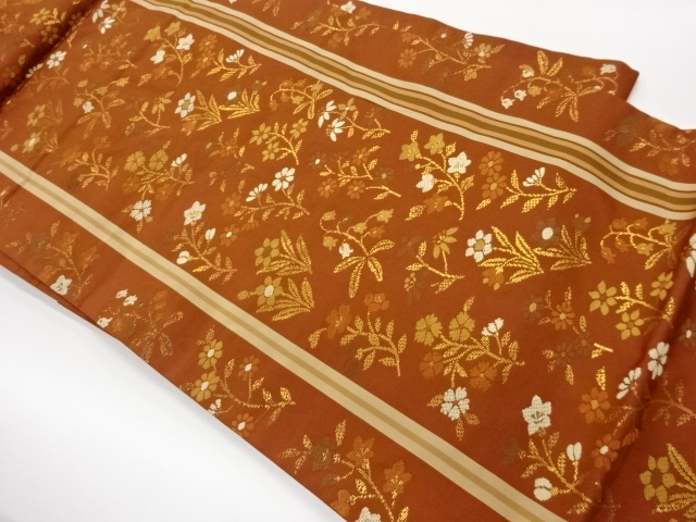 JAPANESE NAGOYA OBI / WOVEN FLORAL PLANTS